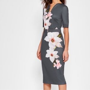 Ted Baker Floral Belted Midi Dress